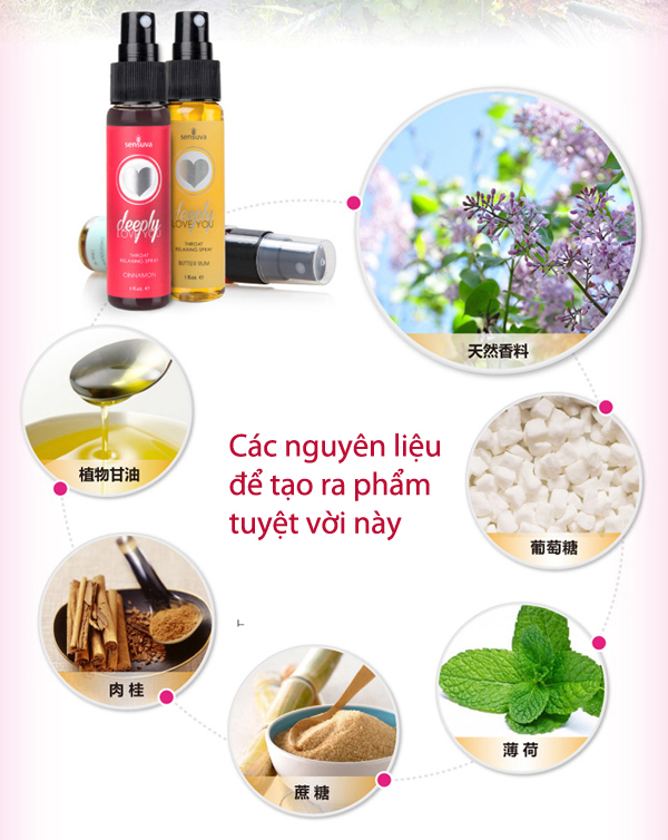  Kho sỉ Nước xịt hỗ trợ quan hệ bằng miệng Sensuva - Deeply love you nhập khẩu