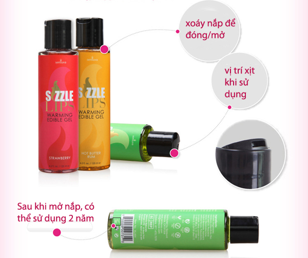 Bỏ sỉ Gel mát xa làm nóng cơ thể nếm được Sensuva Sizzle Lips nhập khẩu