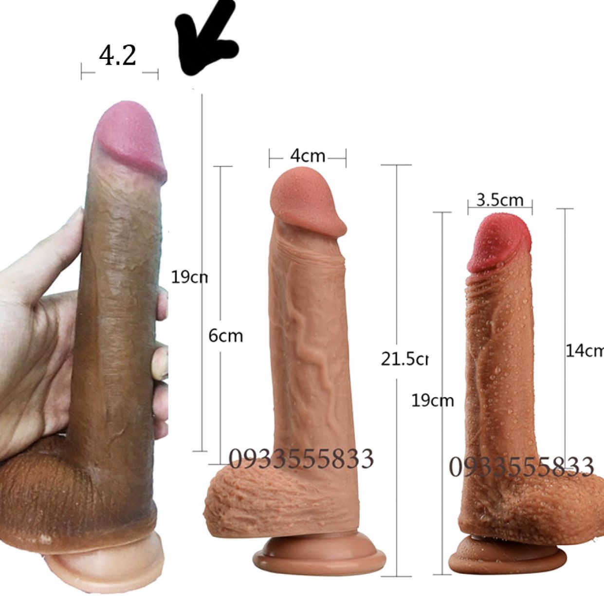  Bỏ sỉ Dương vật giả khủng kích cỡ trung bình lớn  cao cấp 