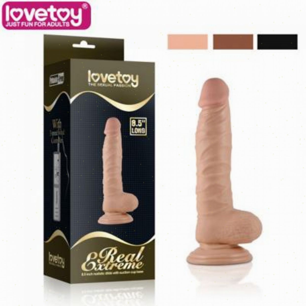  Địa chỉ bán Dương vật giả silicon Lovetoy 8.5 inch có đế hít tường không rung  hàng mới về 