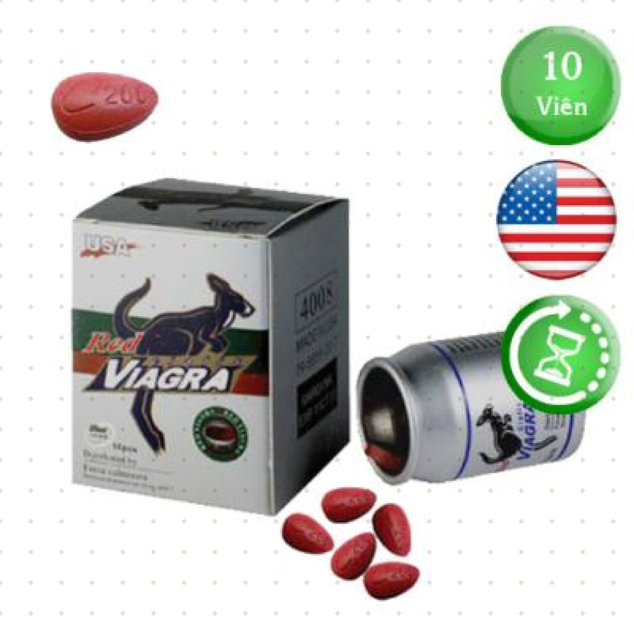 Bỏ sỉ Thuốc cường dương Mỹ Red Viagra  hàng xách tay 
